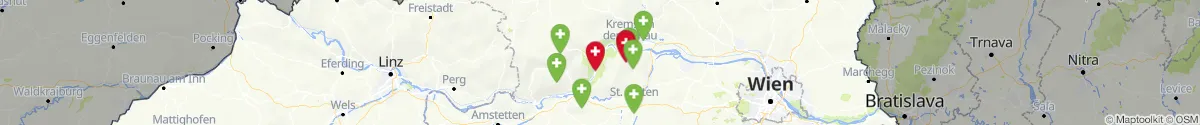 Kartenansicht für Apotheken-Notdienste in der Nähe von Bergern im Dunkelsteinerwald (Krems (Land), Niederösterreich)